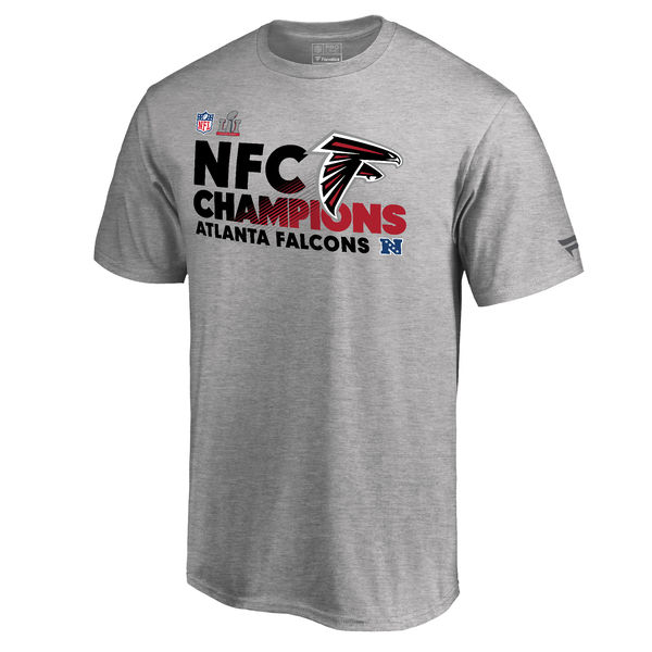 Mens Atlanta Falcons Pro Line by Fanatics Branded Heather Gray 2016 NFC Conference Champions Trophy Collection Locker Room T-Shirt