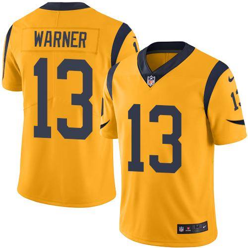 NFL Los Angeles Rams #13 Warner Yellow Vapor Limited Jersey