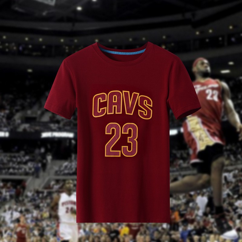 NBA Cleveland Cavaliers #23 James Mens Red T-Shirt
