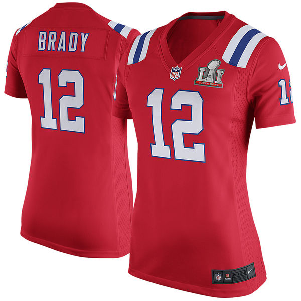 Tom Brady New England Patriots Nike Womens Super Bowl LI Bound Game Jersey Red 