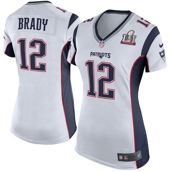 Tom Brady New England Patriots Nike Womens Super Bowl LI Bound Game Jersey White 