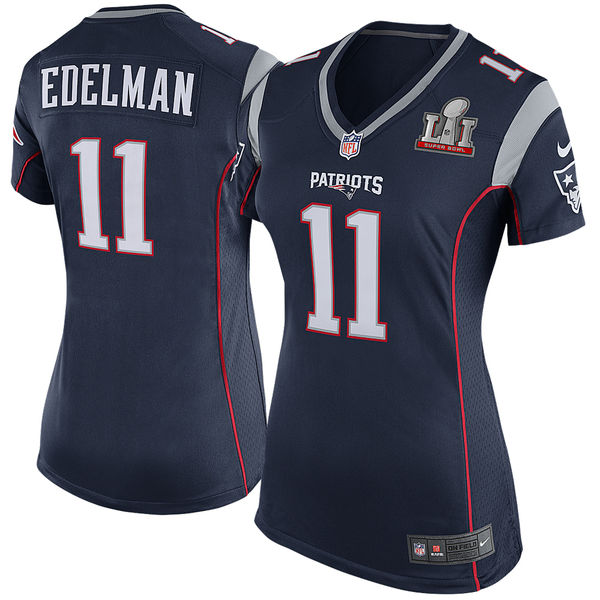 Julian Edelman New England Patriots Nike Womens Super Bowl LI Bound Game Jersey Navy 