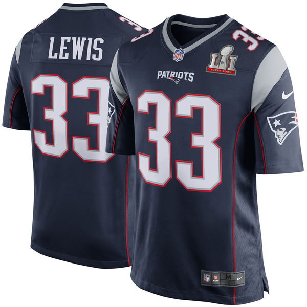 Dion Lewis New England Patriots Nike Super Bowl LI Navy Elite Jersey