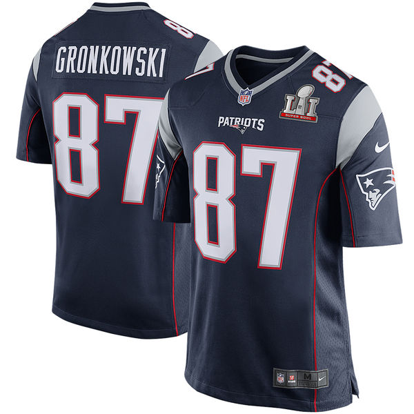 Rob Gronkowski New England Patriots Nike Super Bowl LI Bound Elite Jersey Navy 