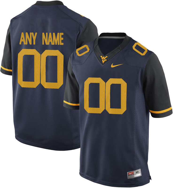 West Virginia Mountaineers Customized College Football Limited Jerseys - Blue
