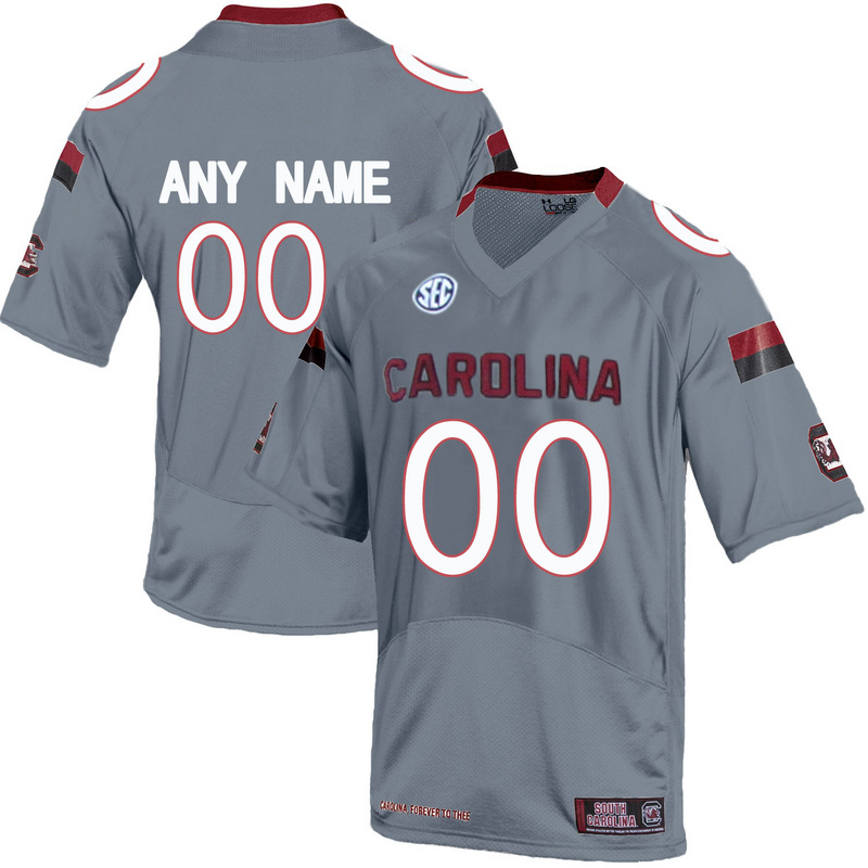 Mens South Carolina Gamecocks Customized College Football Jersey - Grey