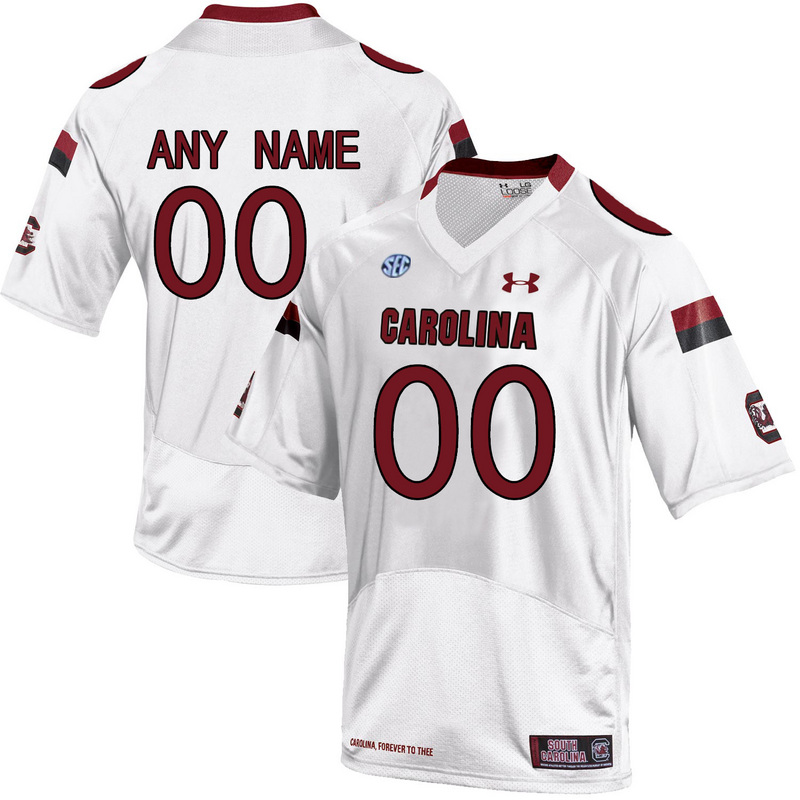 Mens South Carolina Gamecocks Customized College Football Jersey - White 