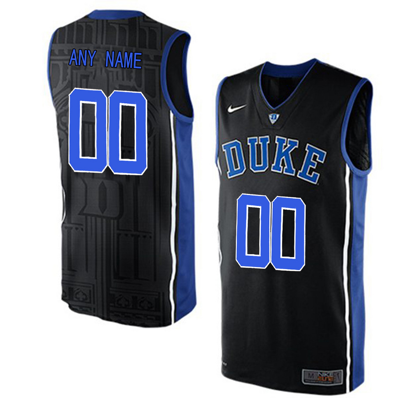 Mens Duke Blue Devils Customized V Neck College Basketball Elite Jersey - Black