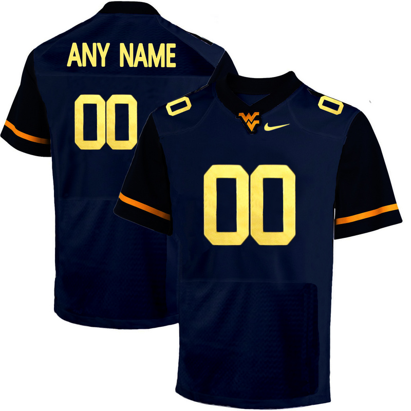 West Virginia Mountaineers Customized College Football Elited Jersey - Blue