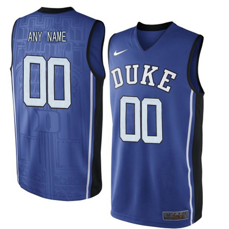 Mens Duke Blue Devils Customized V Neck College Basketball Elite Jersey - - Royal Blue