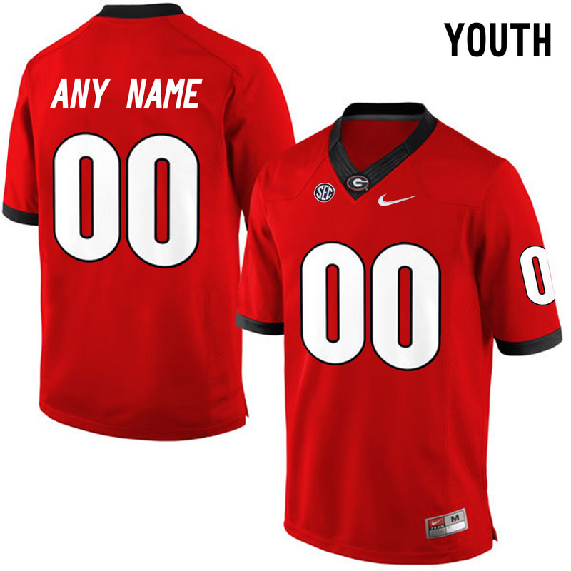 Youth Georgia Bulldogs Customized College Football Limited Jerseys - Red