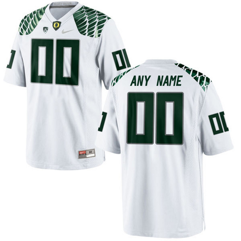 Mens Oregon Duck Customized College Football Limited Jersey - White