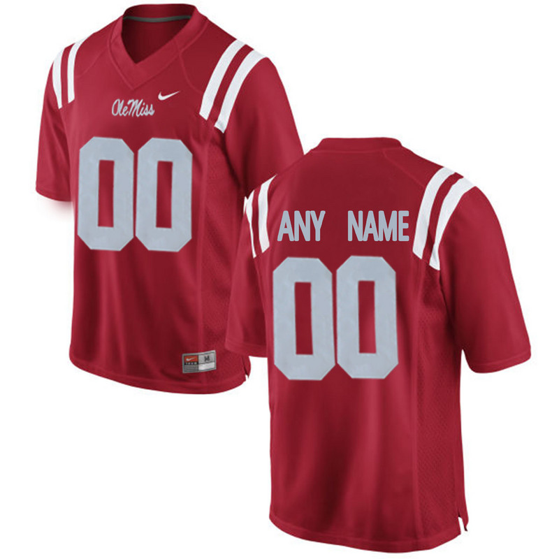 Mens Ole Miss Rebels Customized College Alumni Football Limited Jersey - Red