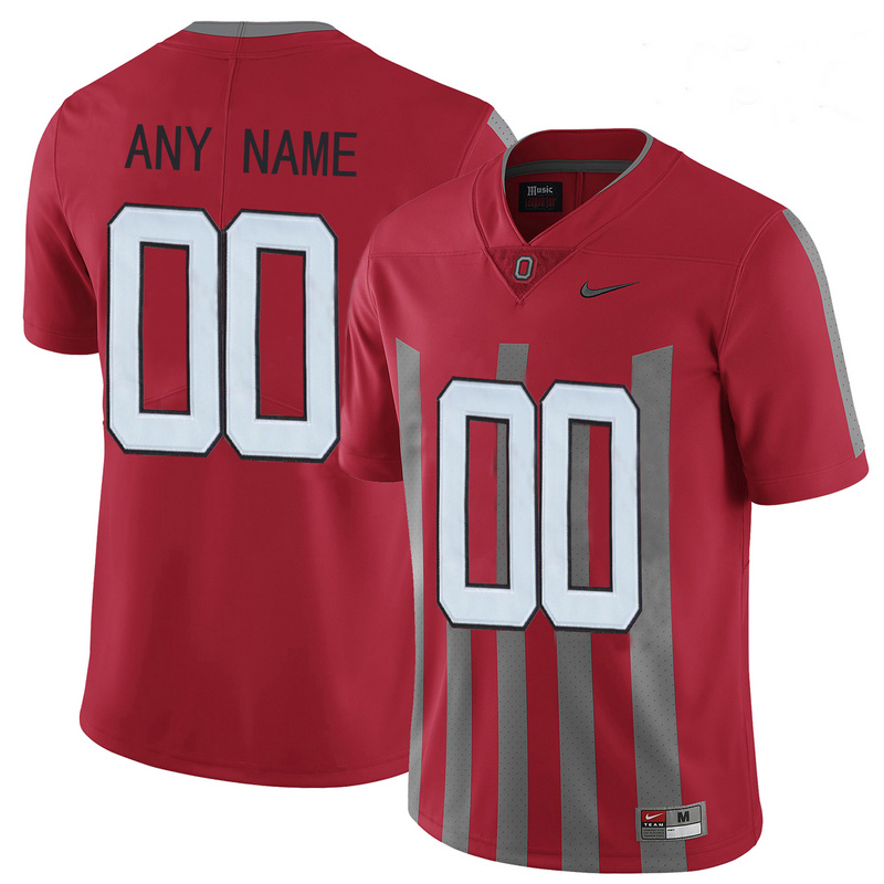 Mens Ohio State Buckeyes Customized College Football 1916 Throwback Jersey - Red