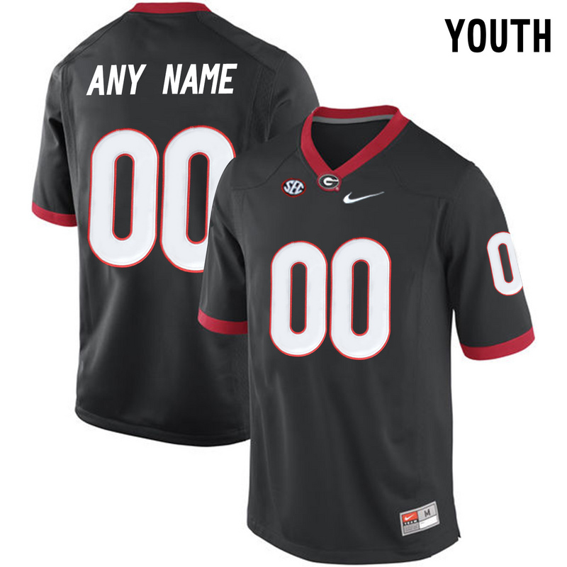 Youth Georgia Bulldogs Customized College Football Limited Jerseys - Black