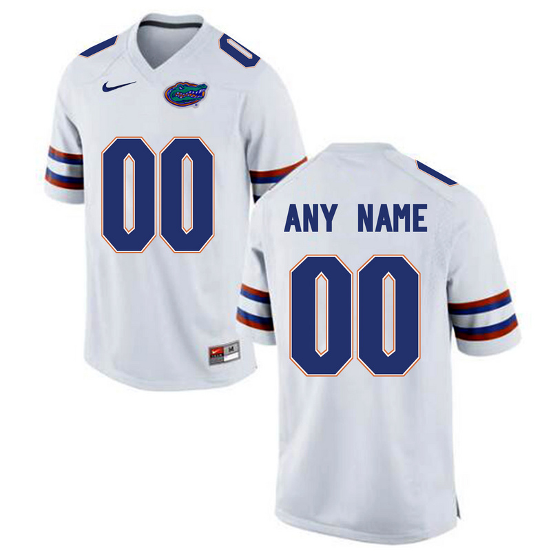 Men Florida Gators Customized College Football Jersey - White 