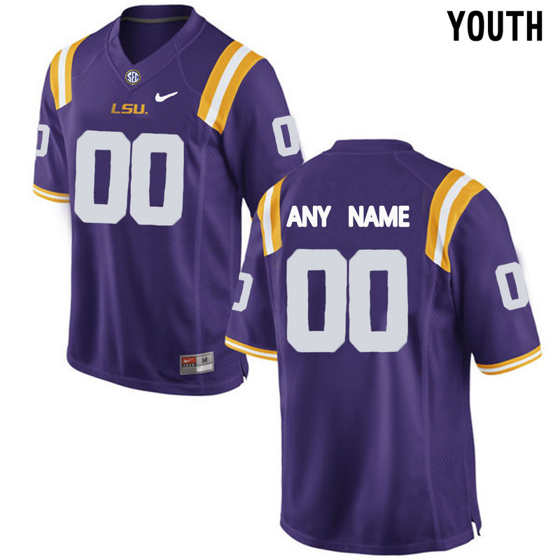 2016 Youth LSU Tigers Customized College Football Limited Jersey - Purple
