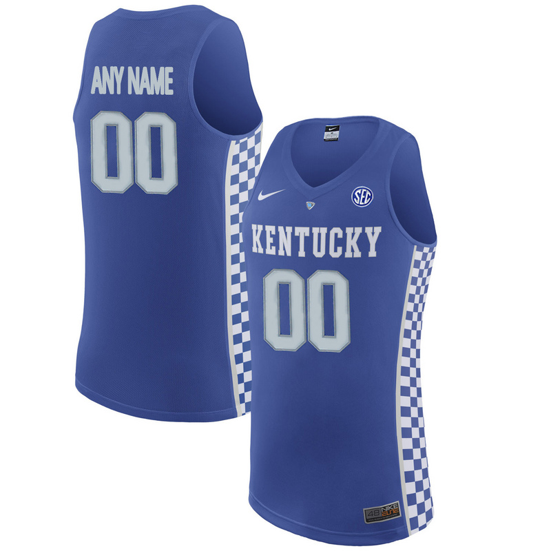 2017 Mens Kentucky Wildcats Customized College Basketball Elite Jersey - Royal Blue