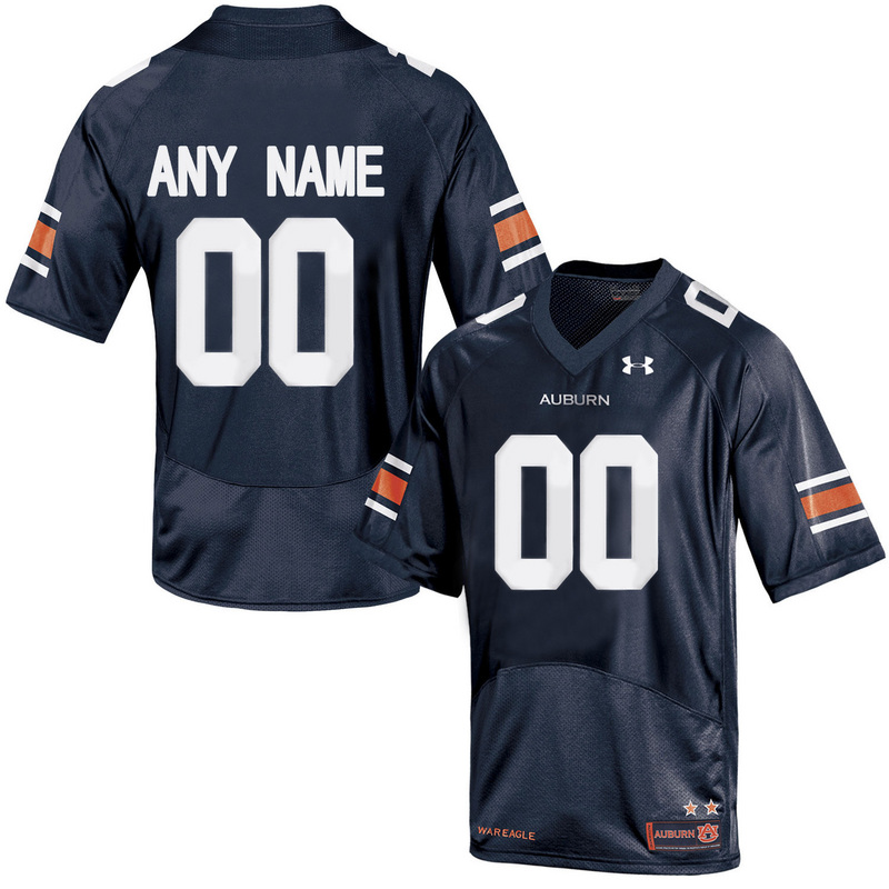 Mens Under Armour Customized Auburn Tigers College Football Jersey - Navy Blue 