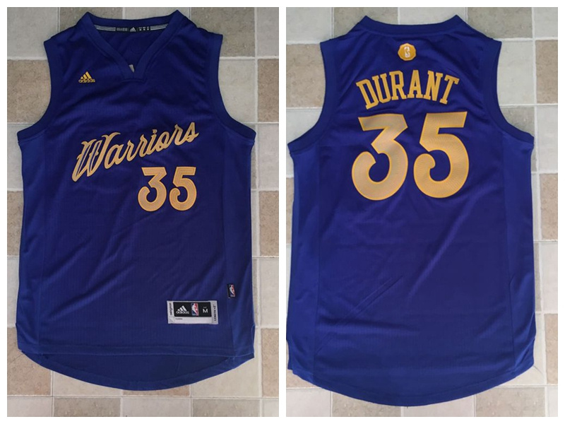 NBA Golden State Warriors #35 Durant Blue Stitched Logo Jersey-MZ