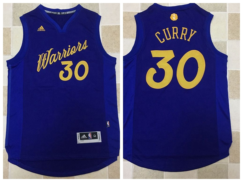 NBA Golden State Warriors #30 Curry Blue Stitched Logo Jersey-MZ