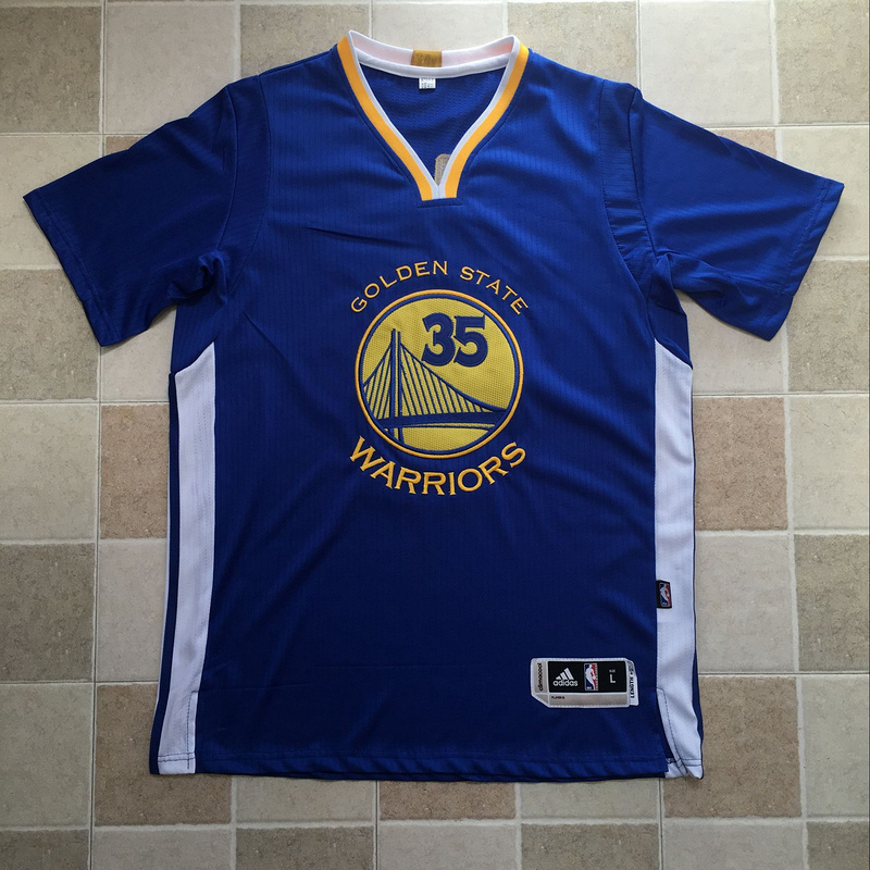 NBA Golden State Warriors #35 Durant Blue Stitched Logo Short Sleeve Jersey-MZ