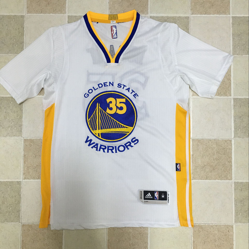NBA Golden State Warriors #35 Durant White Stitched Logo Short Sleeve Jersey-MZ