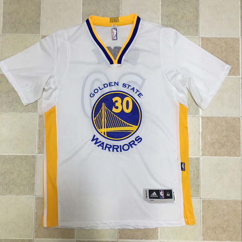 NBA Golden State Warriors #30 Curry White Stitched Logo Short Sleeve Jersey-MZ