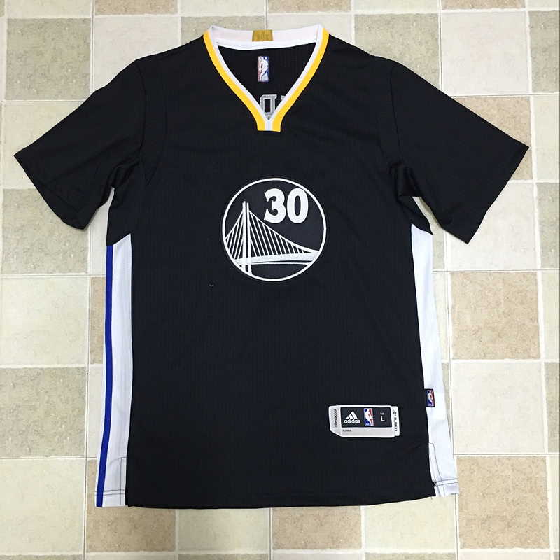 NBA Golden State Warriors #30 Curry Black Stitched Logo Jersey-MZ
