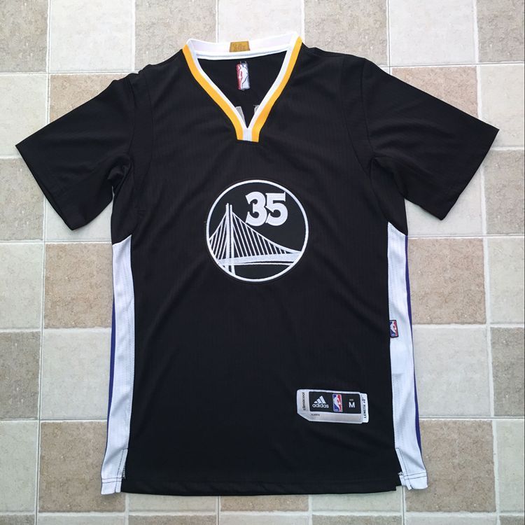 NBA Golden State Warriors #35 Durant Black Stitched Logo Jersey-MZ