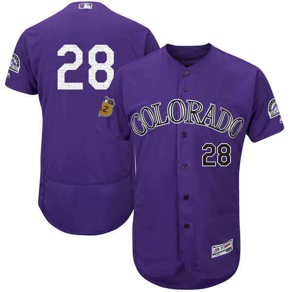 MLB Colorado Rockies #28 Purple Spring Training Jersey