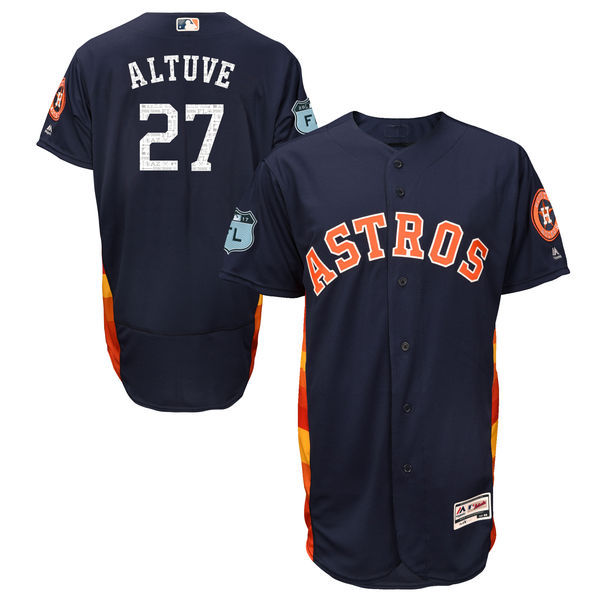 MLB Houston Astros #27 Altuve Blue Spring Training Jersey