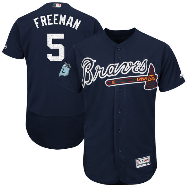 MLB Atlanta Braves #5 Freeman D.Blue Spring Training Jersey