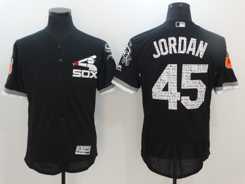 MLB Chicago White Sox #45 Jordan Black Spring Trainging Jersey