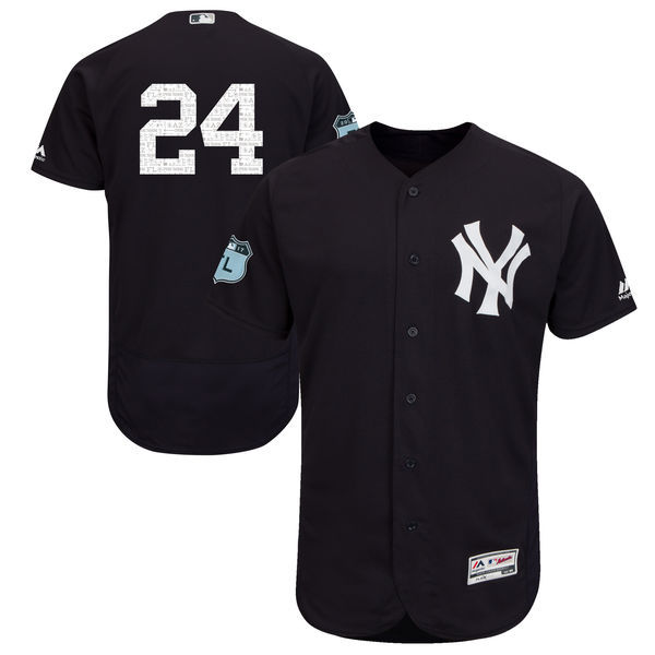 MLB New York Yankee #24 Black Spring Training Jersey