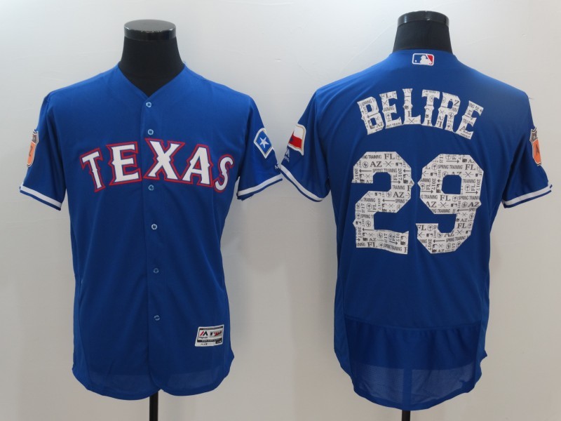 MLB Texas Rangers #29 Beltre Blue Spring Trainging Jersey