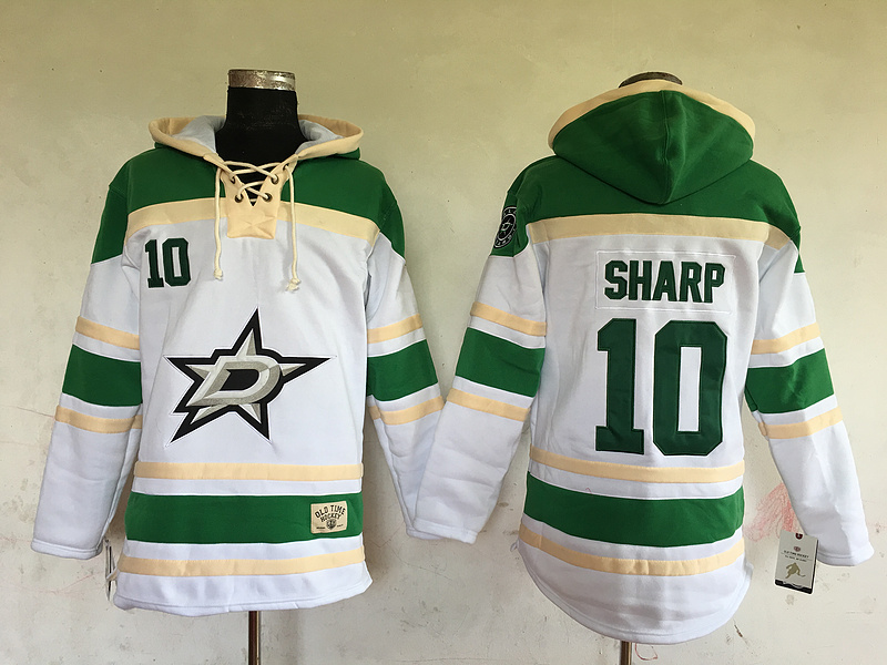 NHL Dallas Stars #10 Sharp White Green Hoodie