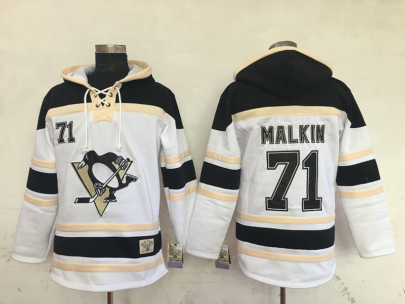 NHL Pittsburgh Penguins #71 Malkin White Hoodie