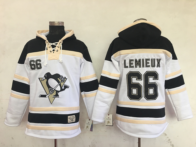 NHL Pittsburgh Penguins #66 Lemieux White Hoodie