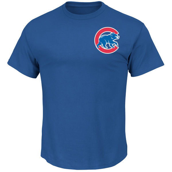 Mens Chicago Cubs Majestic Royal New Wordmark Blue T-Shirt 