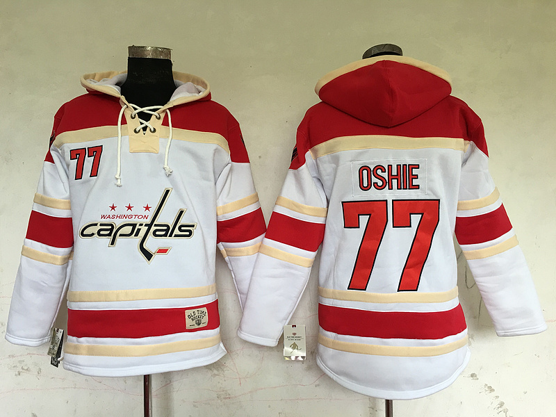 NHL Washington Capitals #77 Oshie White Red Hoodie