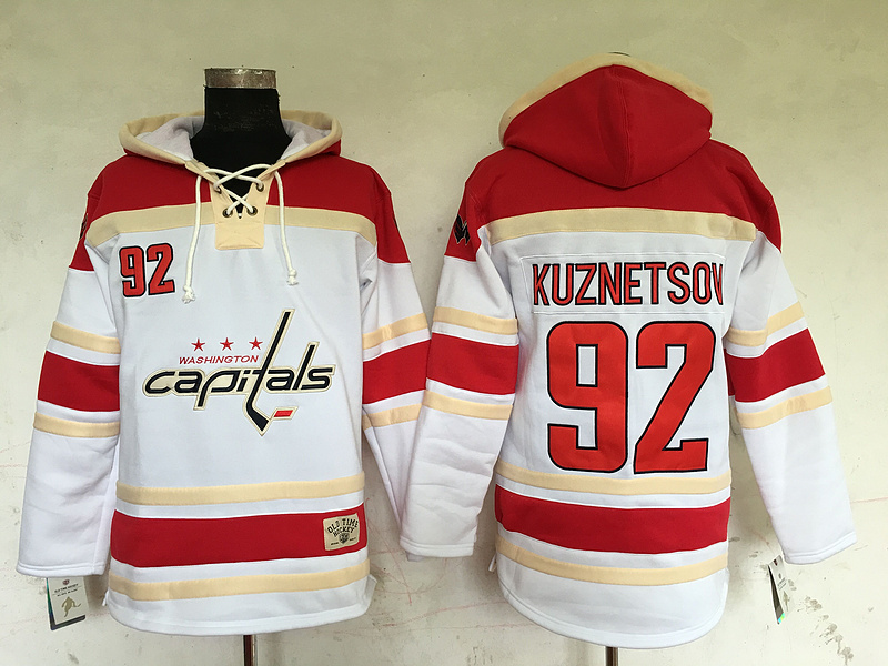 NHL Washington Capitals #92 Kuznetsov White Red Hoodie