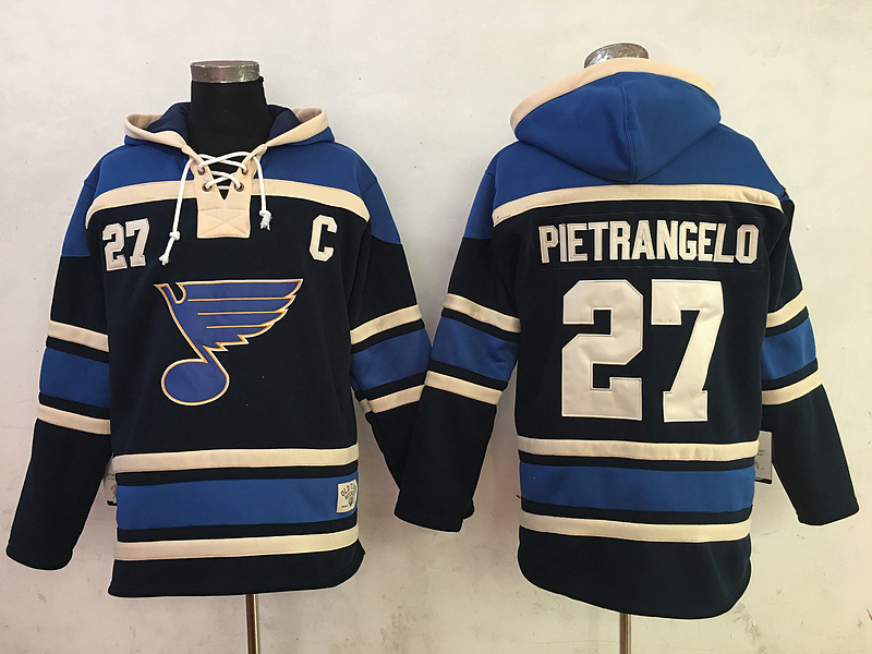 NHL St.Louis Blues #27 Pietrangelo Black Blue Hoodie