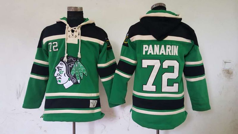 NHL Chicago Blackhawks #72 Panarin Green Hoodie