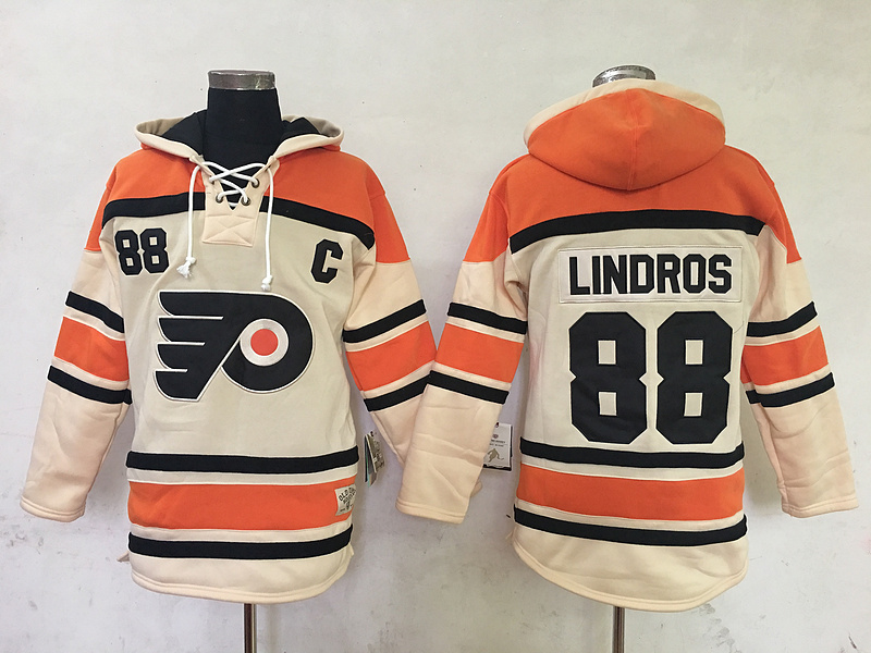 NHL Philadelphia Flyers #88 Lindros Cream Hoodie