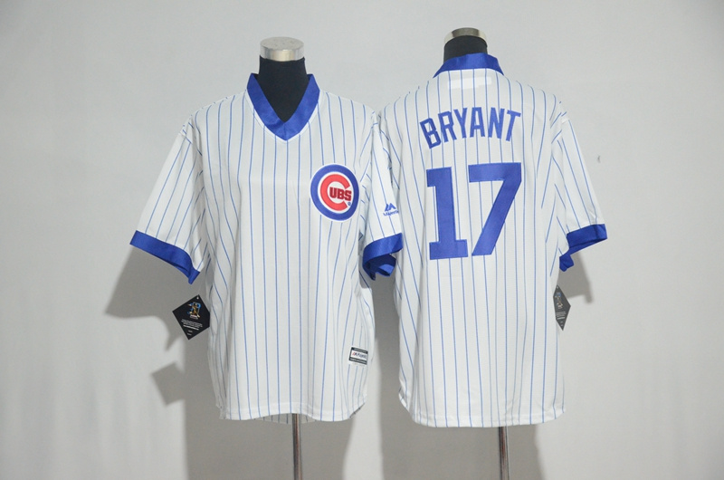 Majestics MLB Chicago Cubs #17 Bryant White Pullover Jersey