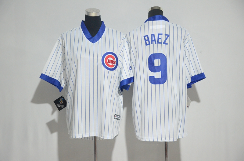 Majestics MLB Chicago Cubs #9 Beaz White Pullover Jersey