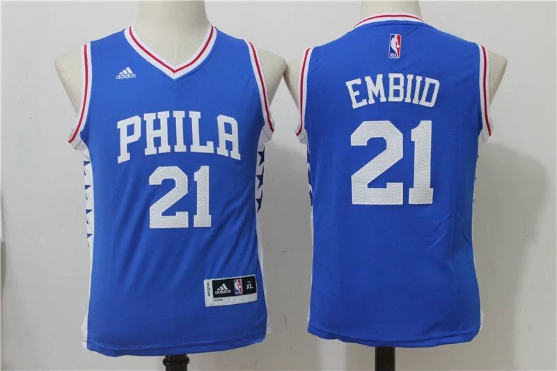 Kids Philadelphia 76ers #21 Embiid NBA Jersey