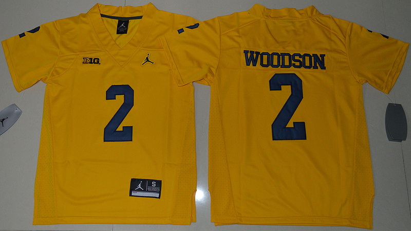 Youth Jordan Brand Michigan Wolverines #2 Woodson College Football Limited Jersey Yellow 