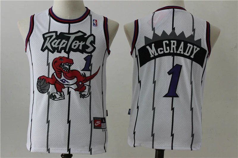 NBA Toronto Raptors #1 McGrady White Youth Jersey